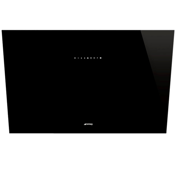Smeg 90cm Angled Wall Mount Black Rangehood KV394N