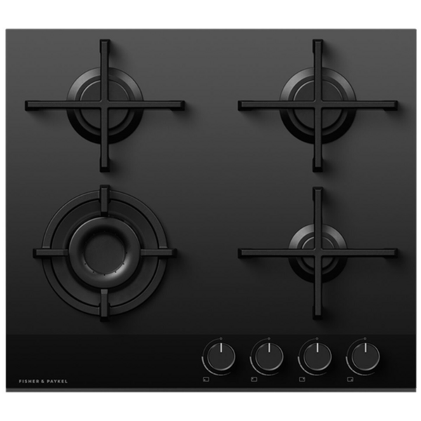Fisher & Paykel Series 9 60cm Natural Gas Cooktop Black Glass CG604DNGGB4