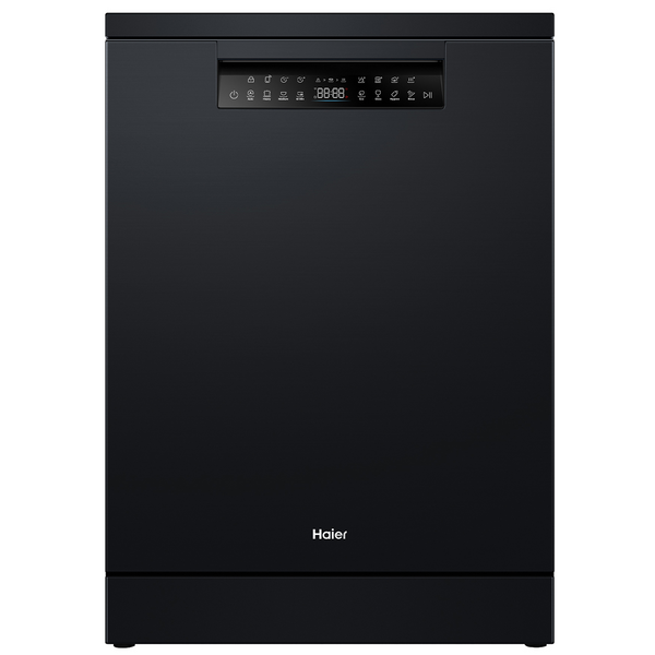 Haier 60cm Freestanding Dishwasher with Steam Black HDW15F3B1