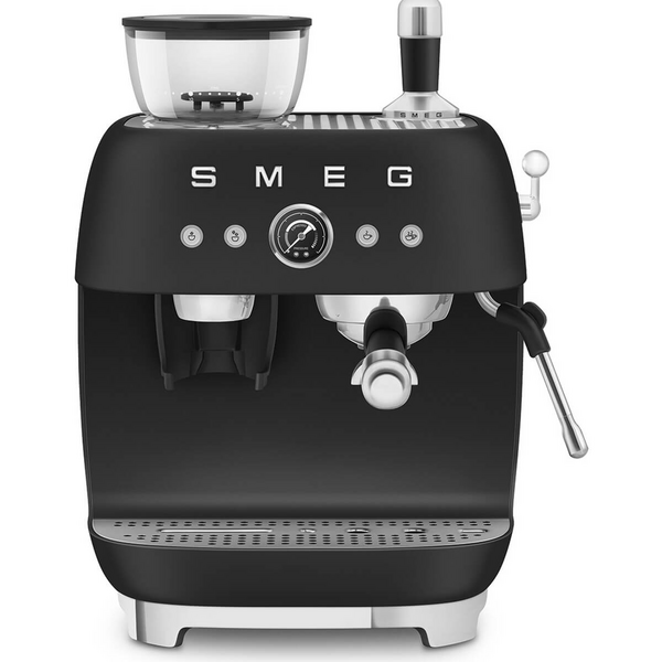 Smeg 50s Style Espresso Coffee Machine with Grinder Matte Black EGF03BLMAU