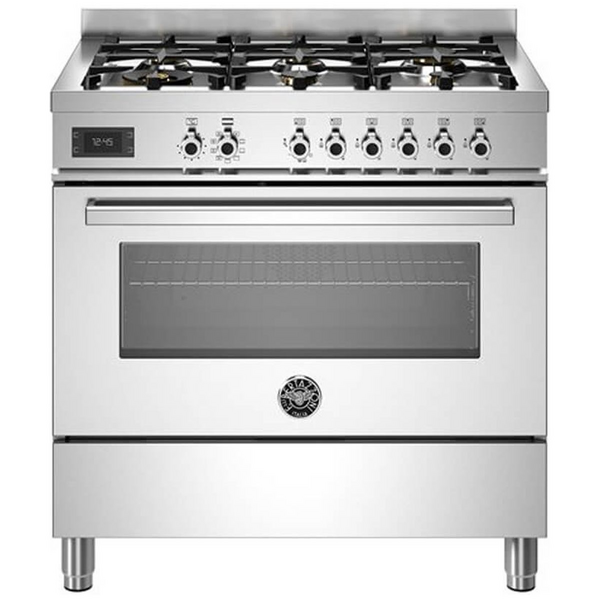 Bertazzoni 90cm Professional Stainless Steel Dual Fuel Freestanding Oven PRO96L1EXT
