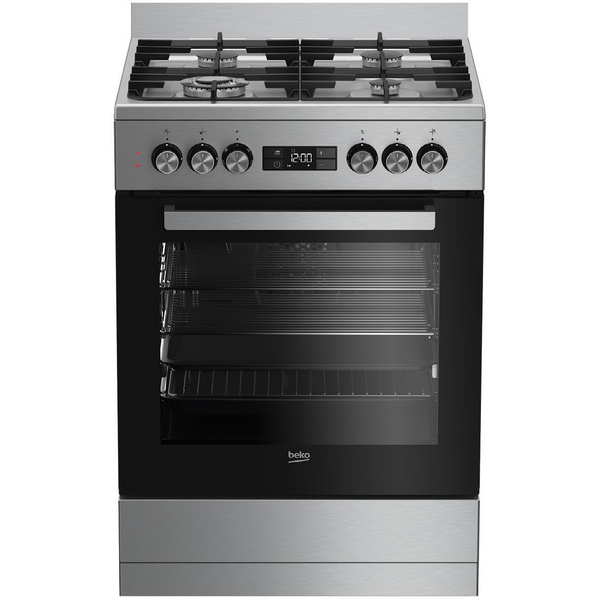 Beko 60cm Dual Fuel Stainless Steel Freestanding Oven BFC60GMX