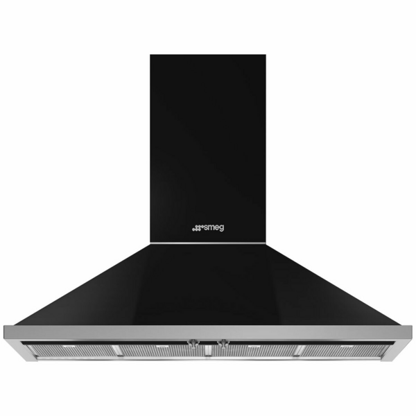 Smeg 120cm Portofino Black Canopy Rangehood KPFA12BL