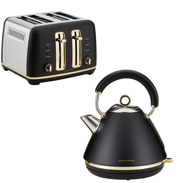 Morphy Richards Ascend Soft Gold Kettle and Four Slice Toaster MRSGK15BMRSGT4B