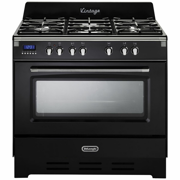 Delonghi 90cm Freestanding Dual Fuel Oven Black DEFV908BK