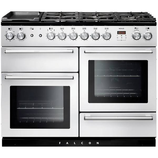 Falcon 110cm Nexus Freestanding Dual Fuel Oven/Stove White and Chrome NEX110DFWH-CH