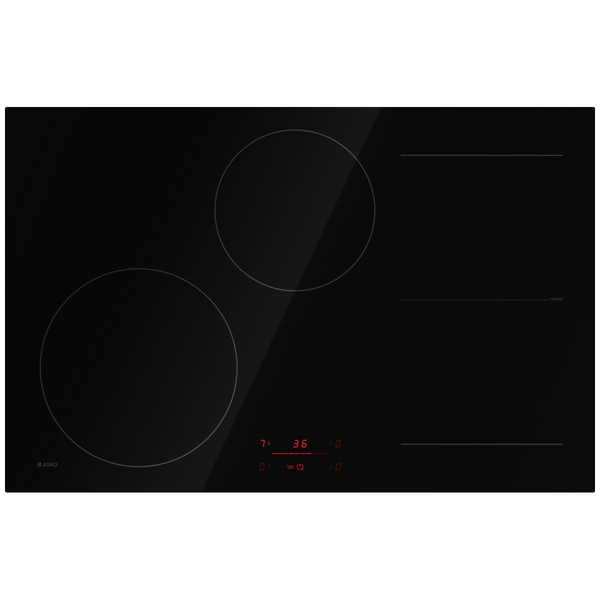 ASKO 80cm 4 Zone Bridge Induction Cooktop - Black HI2842FBG1