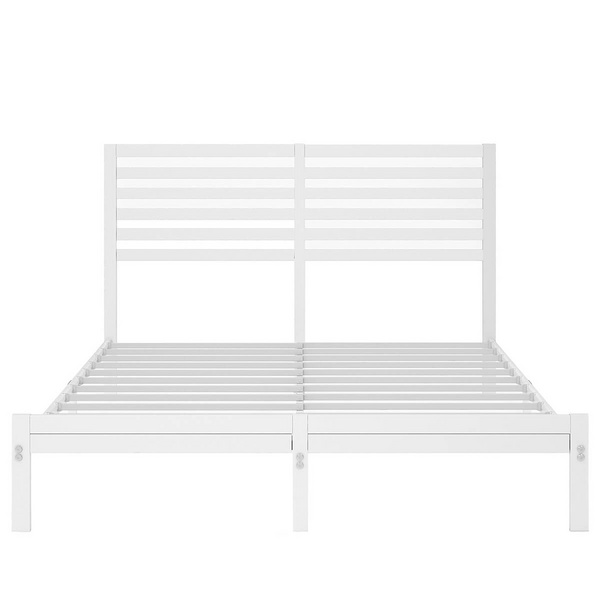 Zinus Kai Queen Metal and Bamboo Bed Frame White AU-FBOBH3ZC-35Q