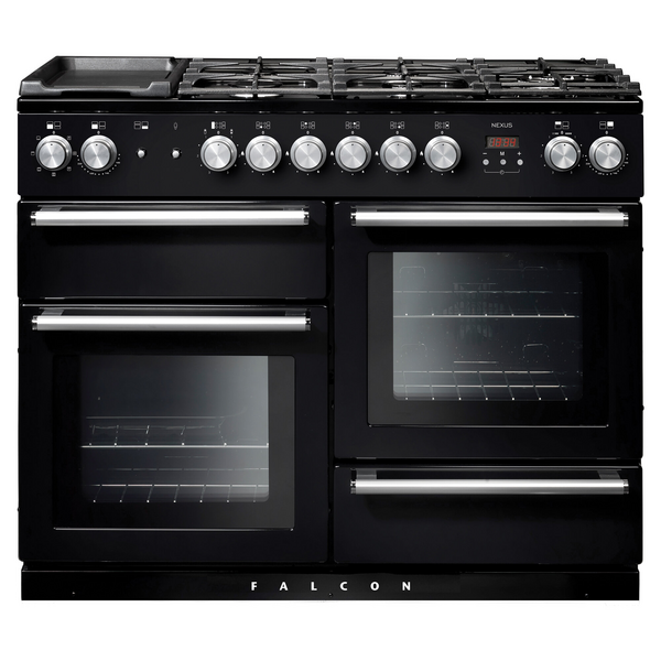 Falcon 110cm Nexus Freestanding Dual Fuel Oven/Stove Black and Nickel NEX110DFBL-CH