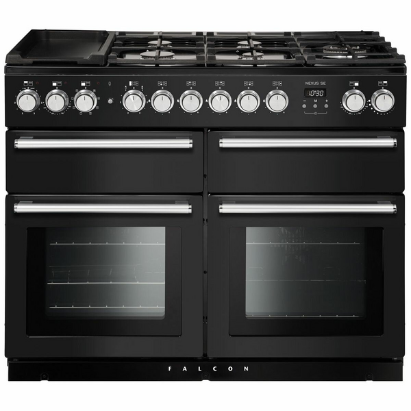 Falcon 110cm Nexus SE Freestanding Dual Fuel Oven/Stove Charcoal Black and Chrome NEXSE110DFCBCH