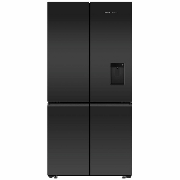 Fisher & Paykel Series 7 690L Quad Door Refrigerator with Ice and Water Matte Black Glass RF730QZUVB1