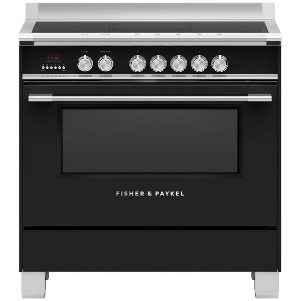 Fisher & Paykel Series 7 90cm Classic Freestanding Induction Electric Cooker Black OR90SCI4B1