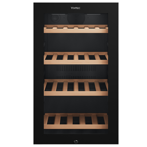 Vintec 35 Bottle Single Zone Under Bench Wine Fridge Glass Door Black VWS830FCB-X