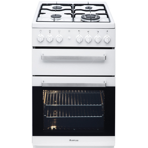Artusi 54cm Natural Gas White Freestanding Oven AFGG54EG