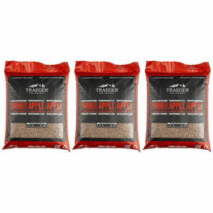 Traeger 3 x 9KG Apple BBQ Wood Pellets PEL343-PACK