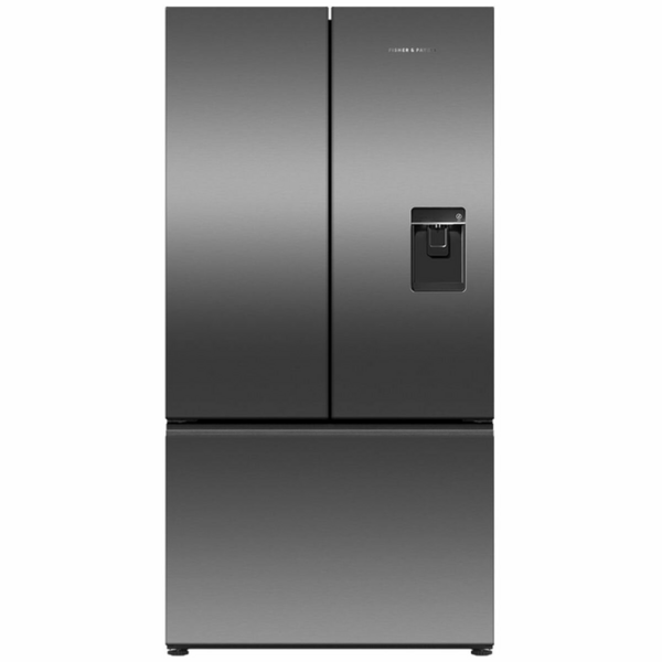 Fisher & Paykel Series 7 569L French Door Refrigerator with Ice and Water Black Stainless Steel RF610ANUB5