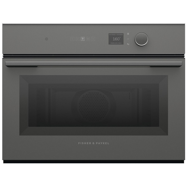 Fisher & Paykel 60cm Series 7 Minimal Compact Combi-Microwave Oven- Grey Glass OM60NMLG1