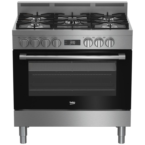 Beko 90cm Dual Fuel Stainless Steel Freestanding Oven BFC916GMX1
