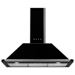 Smeg 90cm Victoria Aesthetic Black Canopy Rangehood KT90BLA