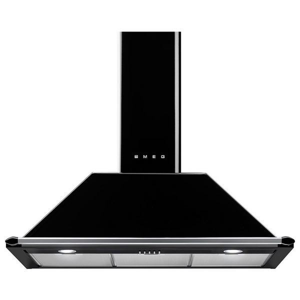 Smeg 90cm Victoria Aesthetic Black Canopy Rangehood KT90BLA