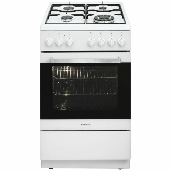 Artusi 54cm Freestanding White Natural Gas Oven AFGG54W