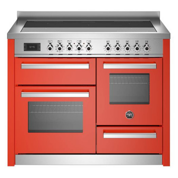 Bertazzoni Professional Series 110cm 5-Zone Induction Cooktop with Electric Triple Oven Cooker Orange PRO115I3EART