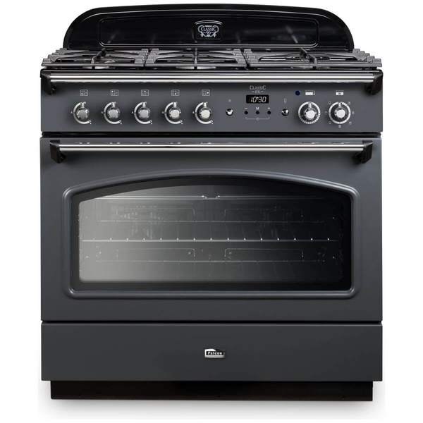 Falcon 90cm Classic FX Slate-Chrome Dual Fuel Freestanding Oven CLA90FXDFSL-CH