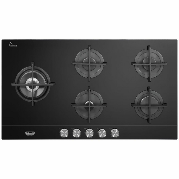 Delonghi 90cm 5 Burner Gas On Glass Cooktop NSL590DNCM