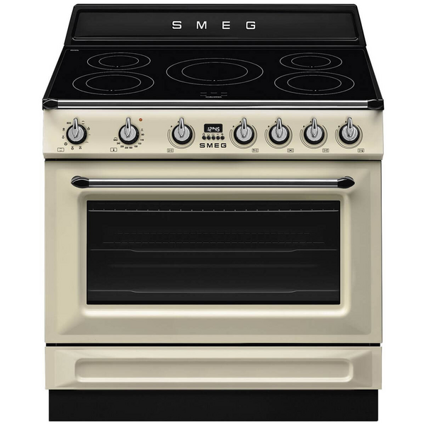 Smeg 90cm Victoria Freestanding Cooker with Induction Hob Cream TR90IMP