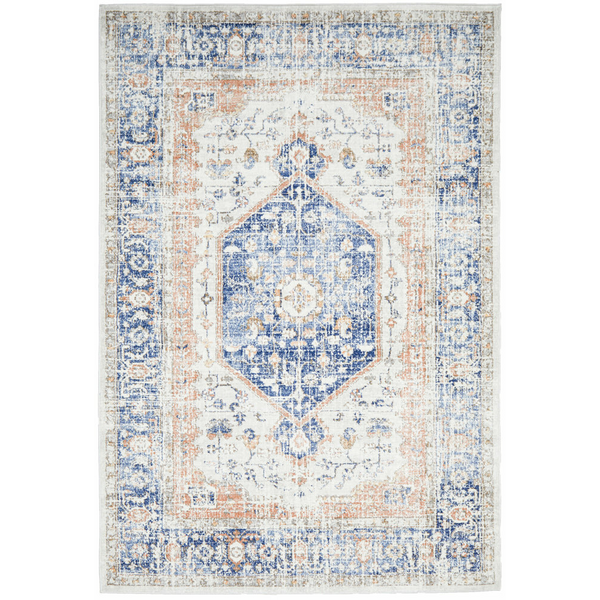 Rug Culture Mayfair Medium Blue & Peach Rug 230X160CM - MAY-LOR-BLU ...