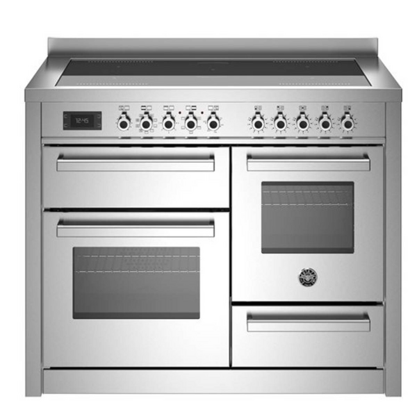 Bertazzoni Professional Series 110cm 5-Zone Induction Cooktop with Electric Triple Oven Cooker Stainless Steel PRO115I3EXT