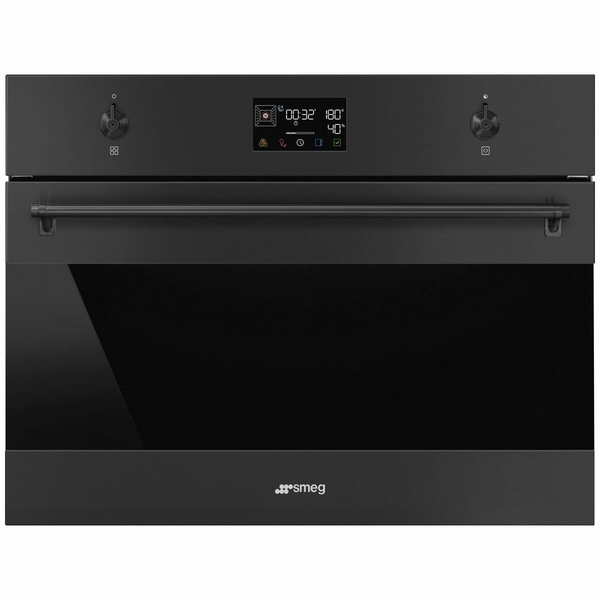 Smeg 60cm Compact Classic Steam 100 Oven Matte Black SOA4302S3N