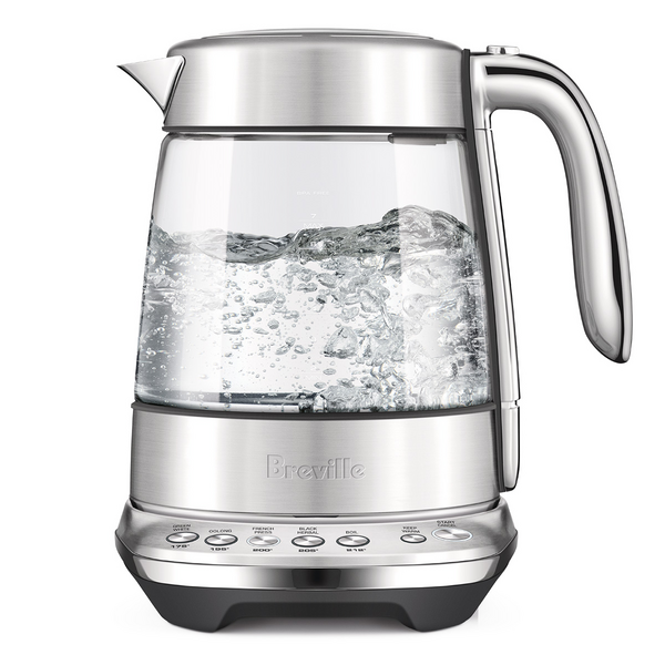 Breville the Smart Crystal Luxe Temperature Control Glass Kettle BKE855BSS
