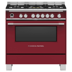 Fisher & Paykel 90cm Series 9 Classic Style Freestanding Dual Fuel Pyrolytic Oven Red OR90SCG6R1