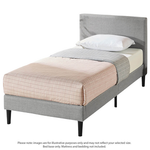 Zinus Liam Classic Home Single Upholstered Fabric Bed Base Light Grey AU-FPPPLG-12S