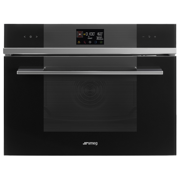 Smeg 60cm Linea Compact Speed Combi-Microwave Built-In Oven - Black SOA4102M1N