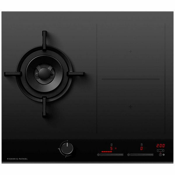 Fisher & Paykel Series 9 60cm LPG Gas Wok Burner and Induction Cooktop Black Glass CGI603DLPTB4