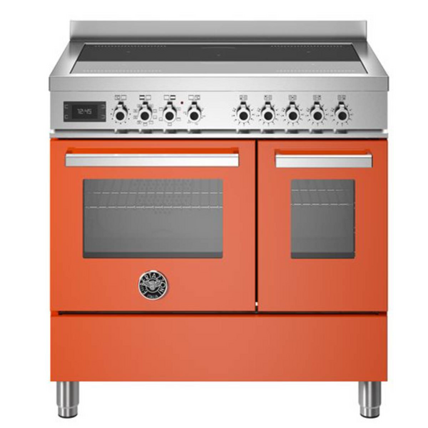 Bertazzoni Professional Series 90cm 5-Zone Induction Cooktop with Electric Double Oven Cooker Arancio PRO95I2EART
