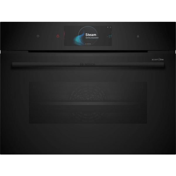 Bosch Series 8 Accentline Built-In Compact Oven with Steam Function Black CSG958DB1
