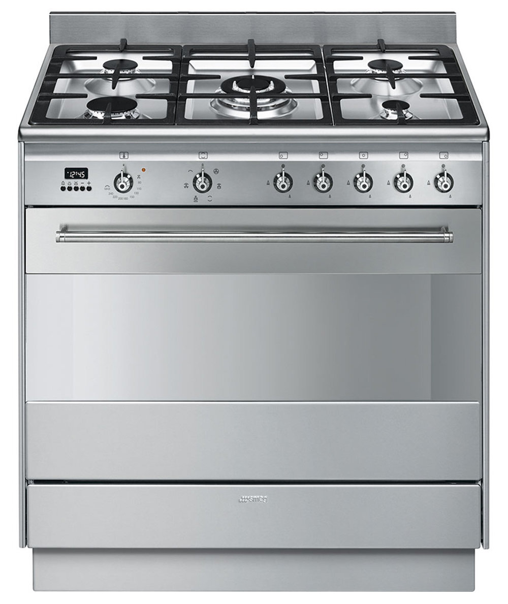 Smeg 90cm Freestanding Dual Fuel Oven Stove FS9606XS