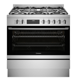 Westinghouse 90cm Dual Fuel Freestanding Oven-Stainless Steel WFE9515SD
