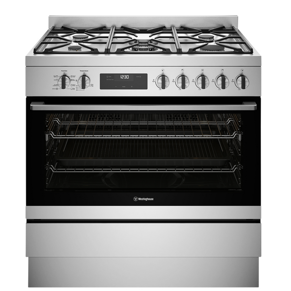 Westinghouse 90cm Dual Fuel Freestanding Oven-Stainless Steel WFE9515SD