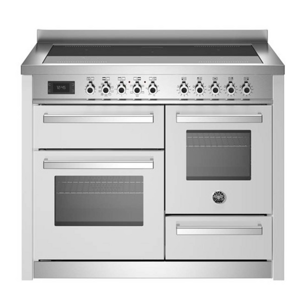 Bertazzoni Professional Series 110cm 5-Zone Induction Cooktop with Electric Triple Oven Cooker Bianco PRO115I3EBIT