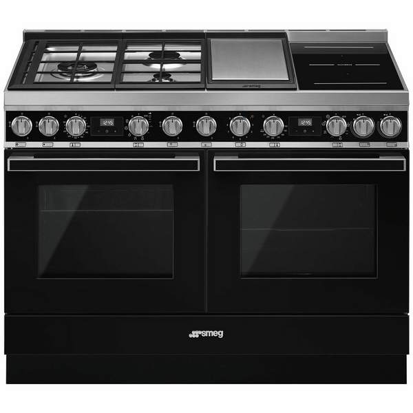 Smeg 120cm Portofino Pyrolytic Freestanding Dual Fuel Oven/Stove CPF120IGMPBLA