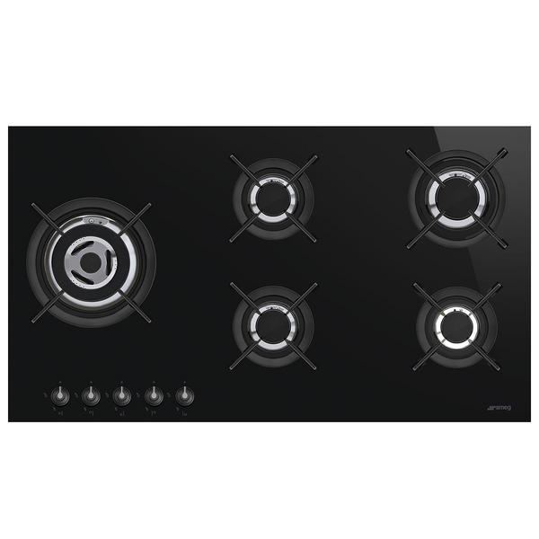Smeg 90cm Linea Black Ceramic Glass Cooktop PV195LCNAU