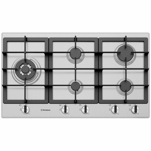 Westinghouse 90cm 5 Burner Natural Gas Stainless Steel Cooktop WHG954SC