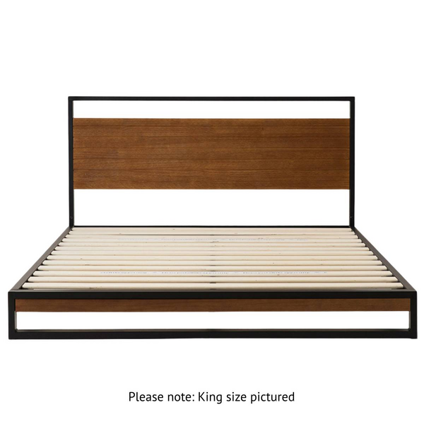Zinus Ironline Metal & Wood Bed Frame King AU-IRPBH-K