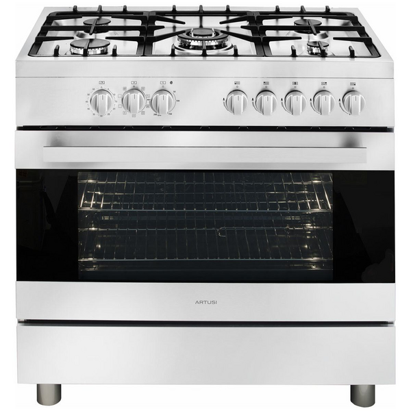 Artusi 90cm Dual Fuel Freestanding Oven Stainless Steel CAFG90X