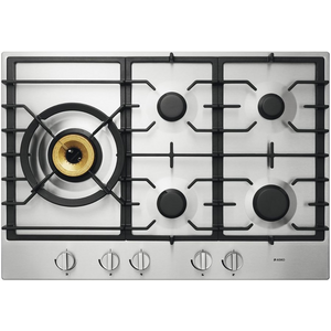 ASKO 75cm Natural Gas Cooktop with Super Flex Wok Burner Stainless Steel HG1776SD