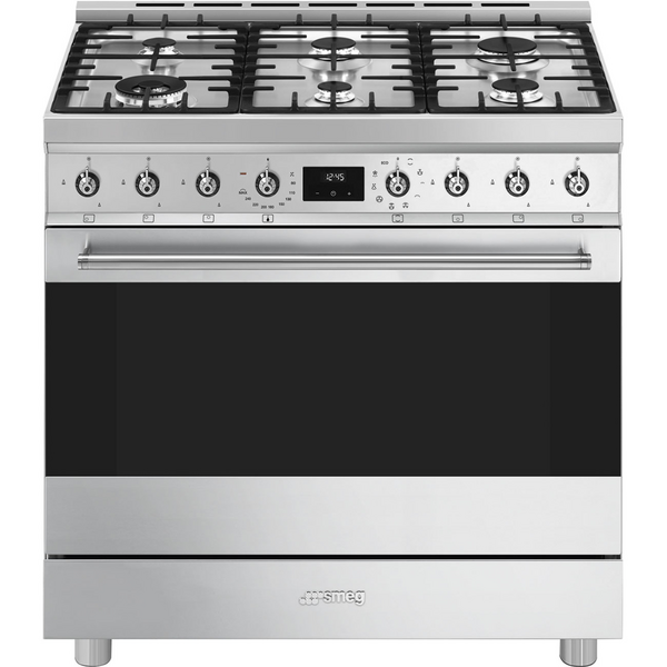 Smeg 90cm Classic Dual Fuel Freestanding Oven Stainless Steel CS9GMXA2